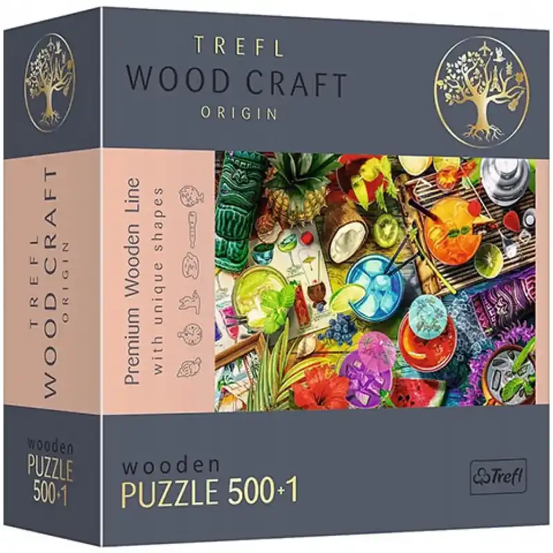 Wood Craft Színes koktélok fa puzzle 500+1db-os - Trefl Alacsony ár
