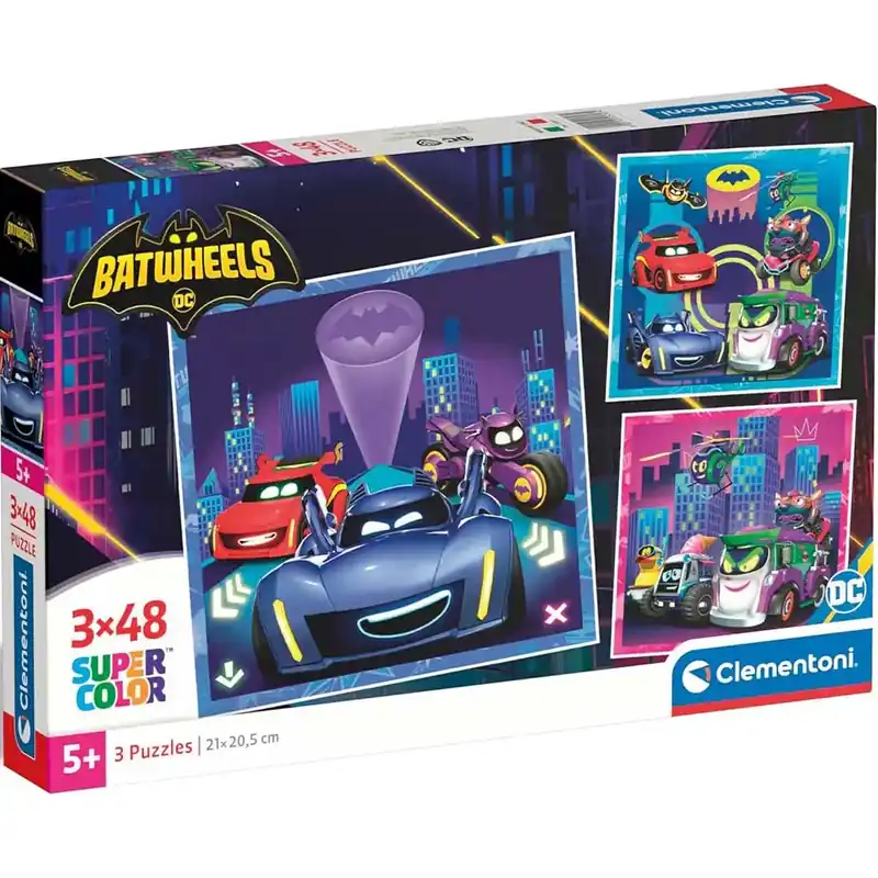 Batwheels 3x48db-os Supercolor puzzle - Clementoni Expressz kézbesítés