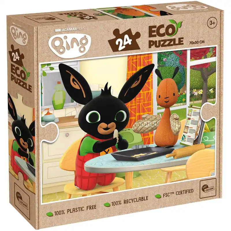 Vedd meg most Bing és Flop sütit süt 24db-os Eco puzzle 70x50cm - Lisciani