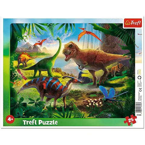 Kihagyhatatlan ajánlat Dinoszauruszok 25 db-os keretes puzzle - Trefl