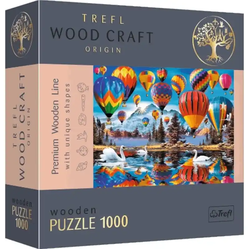 Expressz szállítás Wood Craft Színes hőlégballonok 1000db-os prémium fa puzzle - Trefl