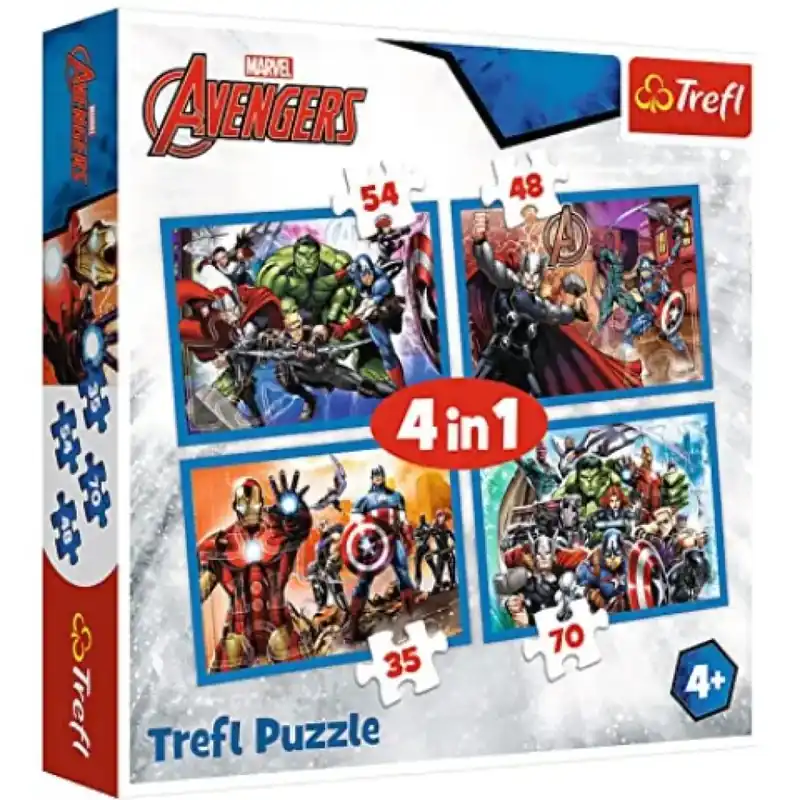 Olcsóbb Bátor Bosszúállók 4 az 1-ben 35-48-54-70db-os puzzle - Trefl