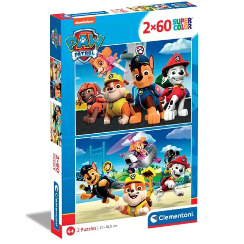 Mancs őrjárat Supercolor 2 az 1-ben 2x60db-os puzzle - Clementoni Csak ma