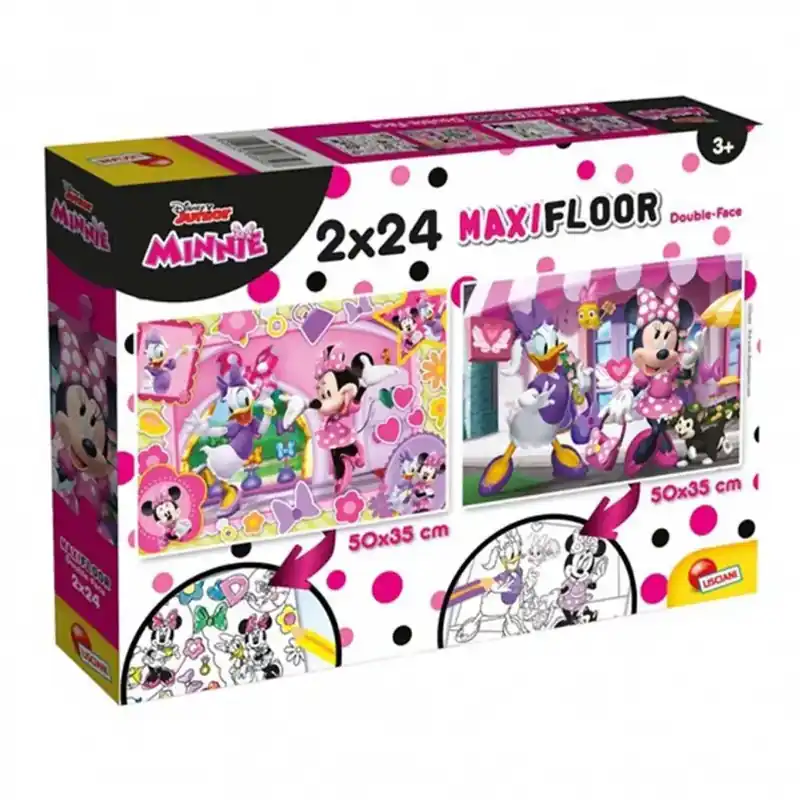 Szuper ajánlat Minnie egér 2 az 1-ben maxi 2x24db-os puzzle és színező 50x35cm - Lisciani