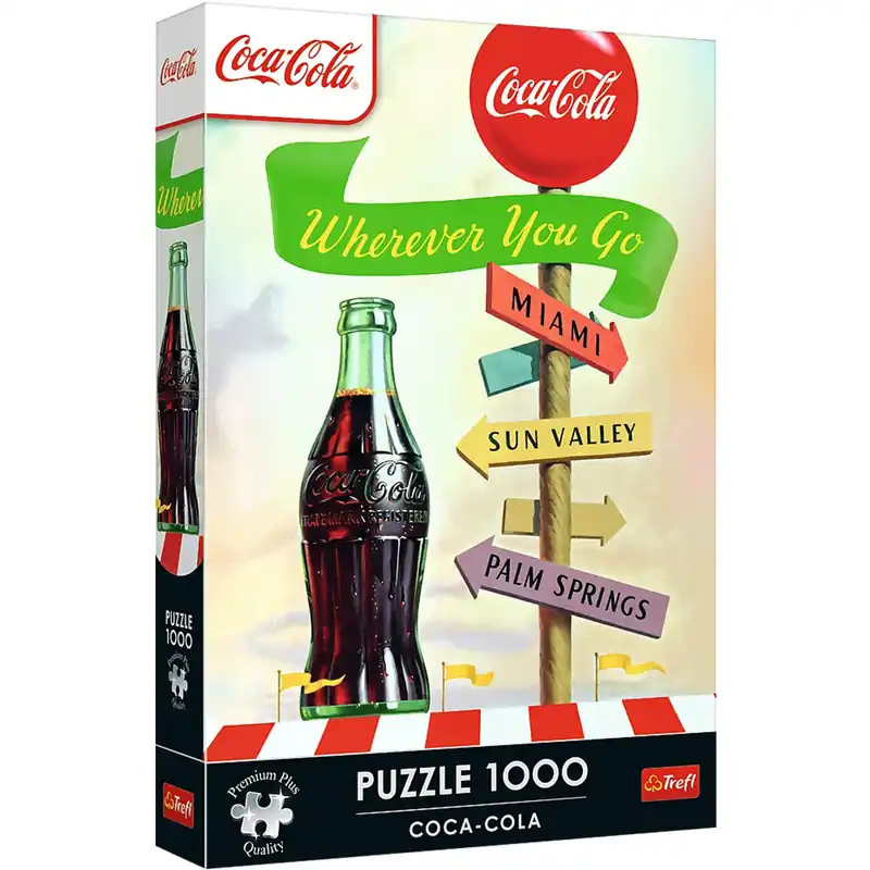 Legnépszerűbb Coca-Cola bárhova is mész 1000db-os Prémium plus quality puzzle - Trefl