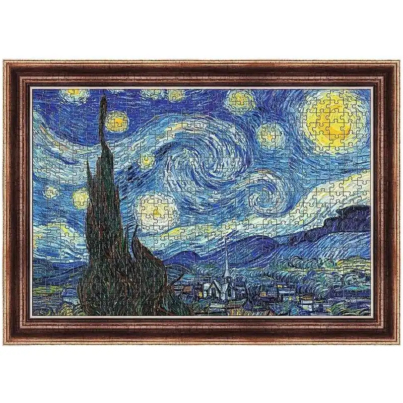 Vedd meg online ArtFrame Van Gogh - Csillagos éj 500db-os puzzle kerettel - Trefl