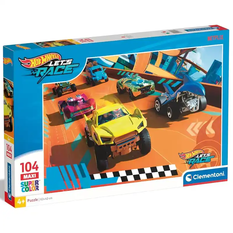 Hot Wheels versenyre fel 104db-os maxi supercolor puzzle - Clementoni Szezonális akció