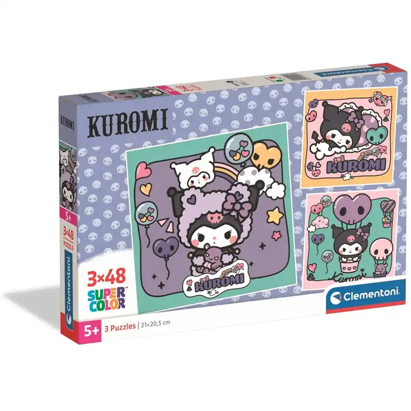 Biztonságos fizetés Kuromi 3x48db-os Super Color puzzle - Clementoni