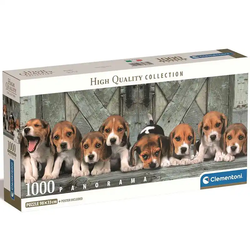 Beagle kutyusok 1000db-os panoráma puzzle 98x33cm - Clementoni Kedvezmény