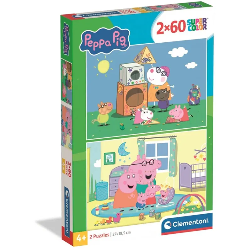 Kiárusítás Peppa Malac 2x60db-os Supercolor puzzle - Clementoni