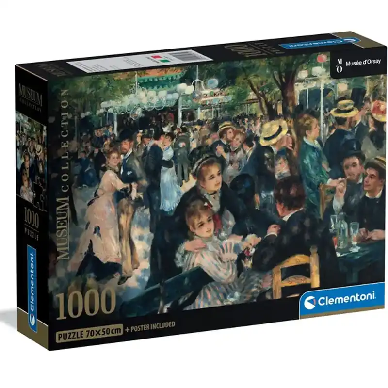 Szezonális akció Museum Collection Renoir - Bál a Moulin de la Galette-ben 1000 db-os puzzle poszterrel - Clementoni
