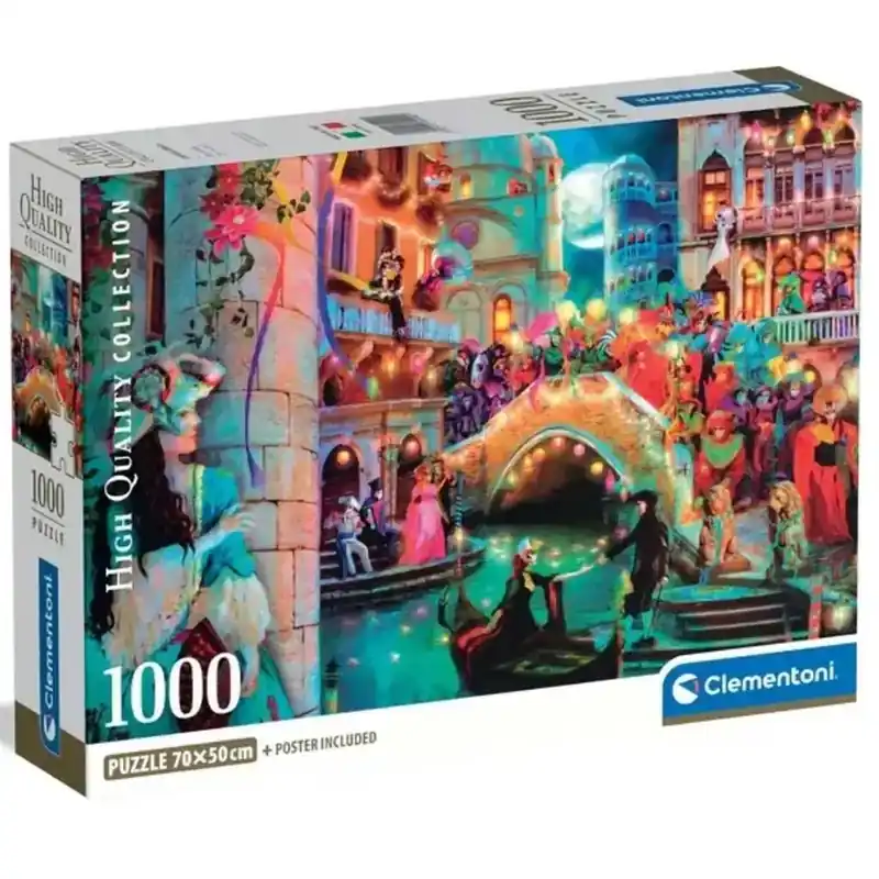 Biztonságos vásárlás Karnevál a város utcáin 1000 db-os HQC puzzle poszterrel - Clementoni