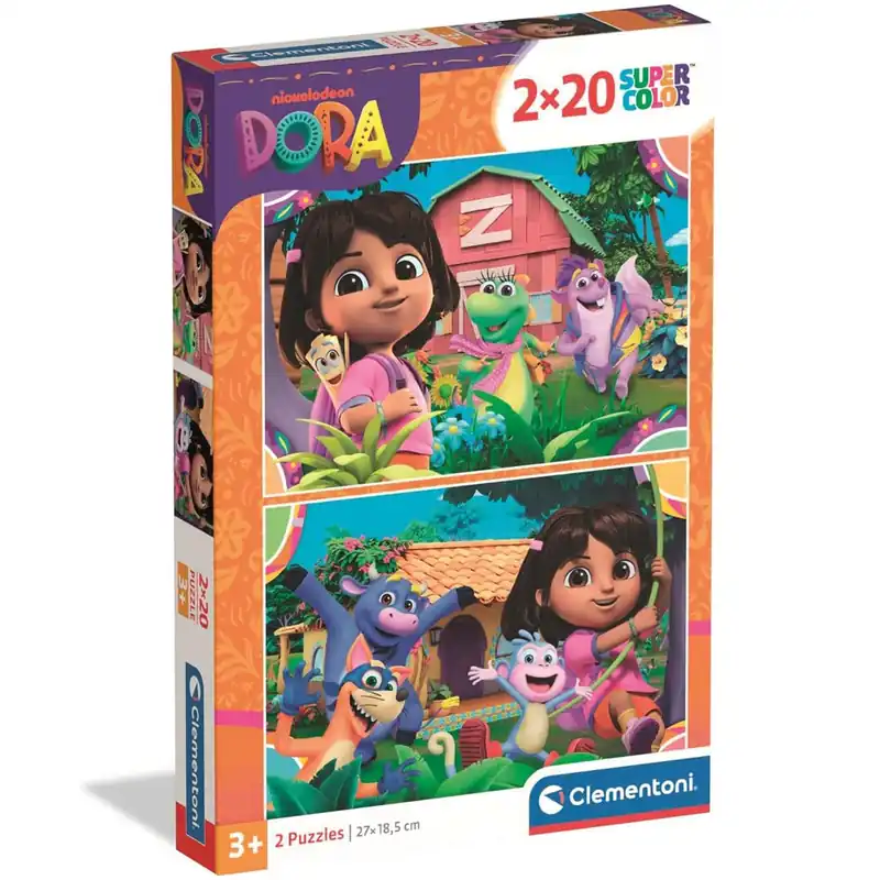 Vedd meg most Dóra a felfedező 2x20db-os Supercolor puzzle - Clementoni