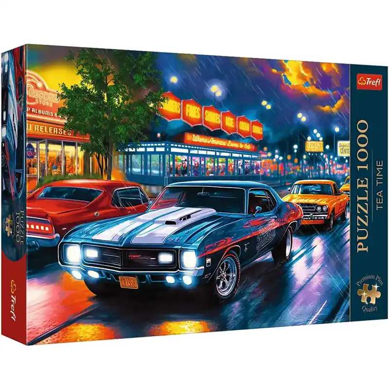 Biztonságos vásárlás Éjszakai vezetés esőben 1000db-os prémium plusz puzzle - Trefl