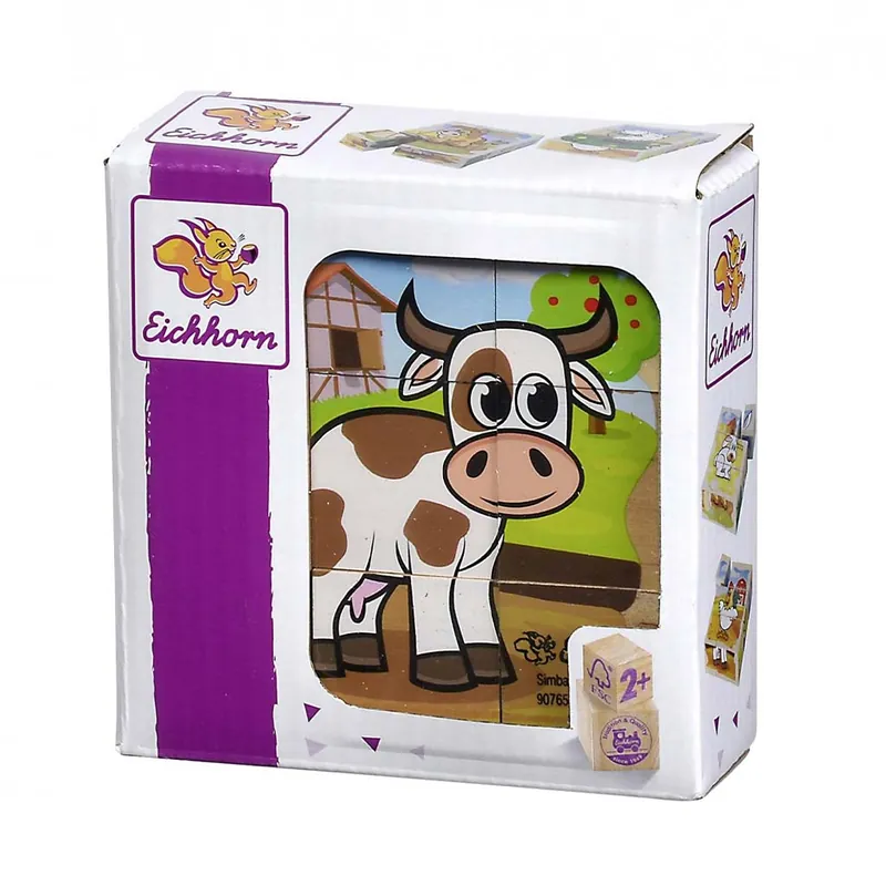 Végkiárusítás Eichhorn Fa Kockakirakó – Háziállatos puzzle kicsiknek - Simba Toys