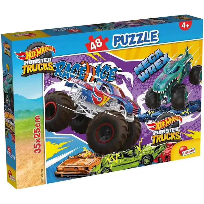 Hot Wheels Monster trucks 48db-os puzzle 35x25cm - Lisciani Kedvezmény