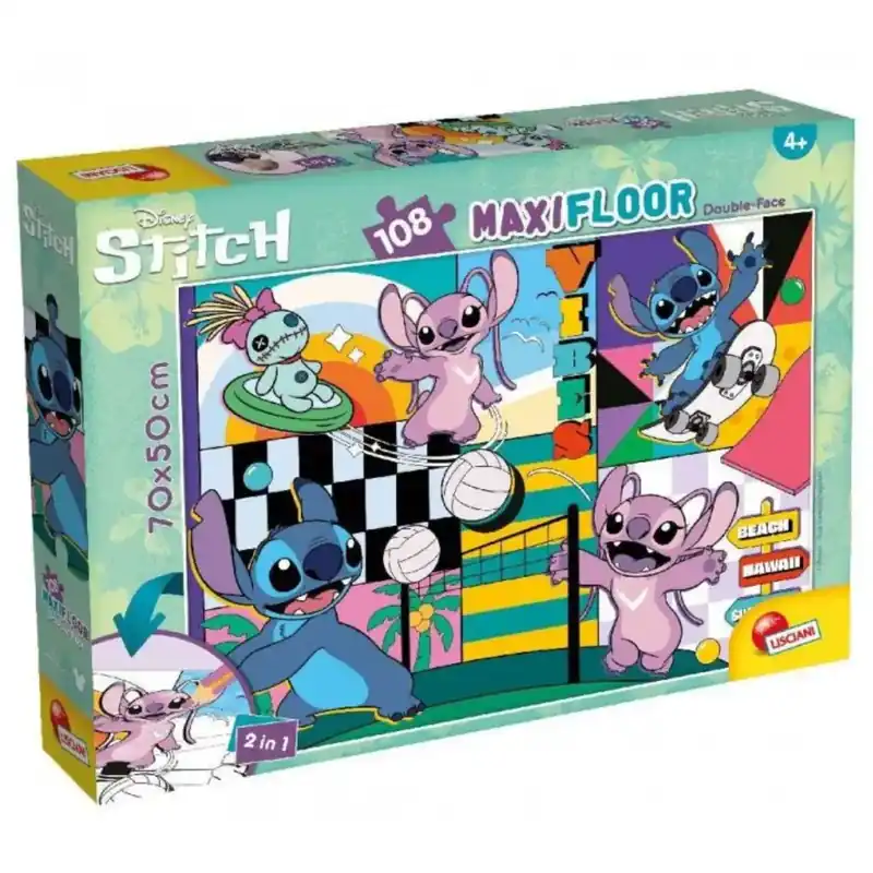 Stitch 2 az 1-ben 108db-os puzzle és színező 70x50cm - Lisciani Akció