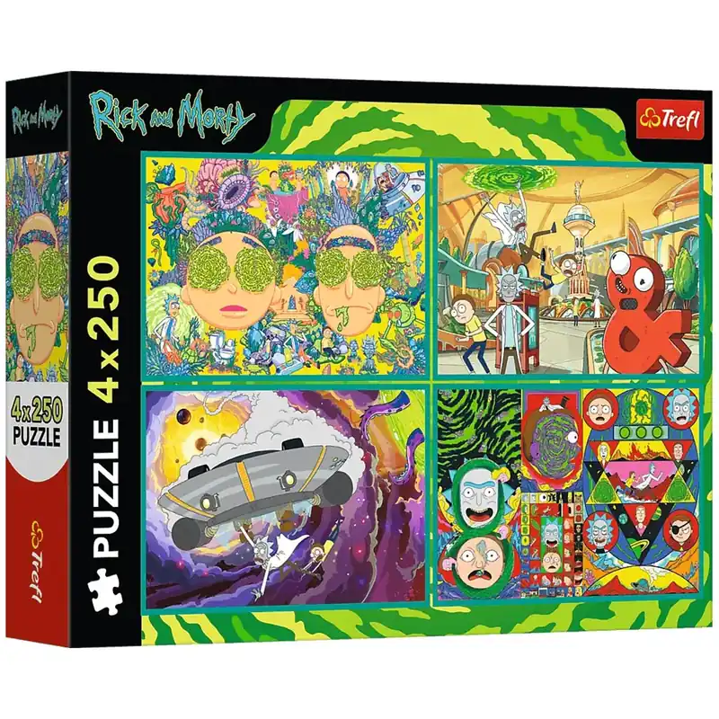 Kedvezmény Rick és Morty Őrült kalandok 4x250db-os puzzle - Trefl