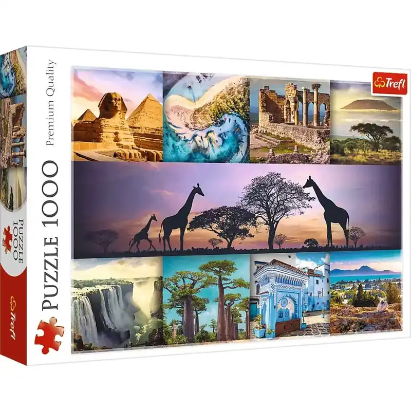 Nézd meg most Afrika kollázs 1000db-os HQ puzzle kirakó - Trefl