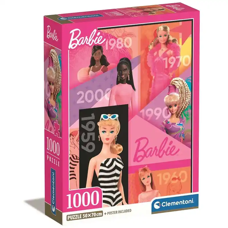 Barbie 65 év 1000db-os Compact puzzle 50x70cm - Clementoni Legnépszerűbb