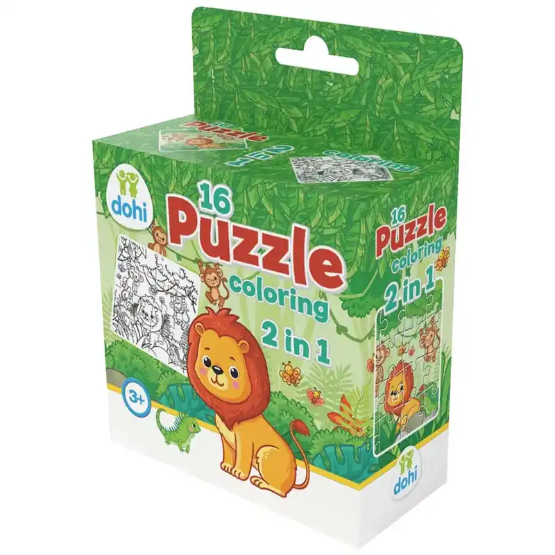 Olcsó 16 Darabos Színezős Puzzle 2 az 1-ben - Oroszlán