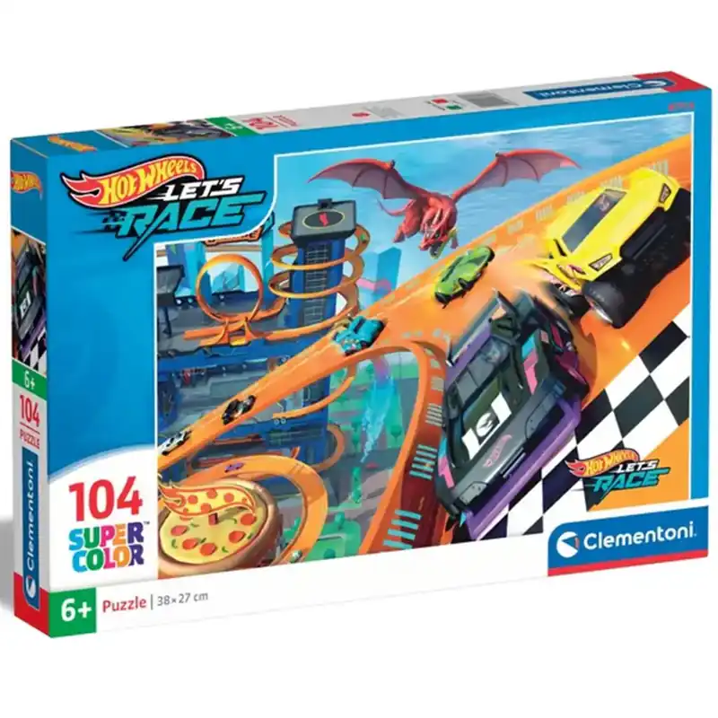 Akciós ár Hot Wheels verseny 104db-os supercolor puzzle - Clementoni