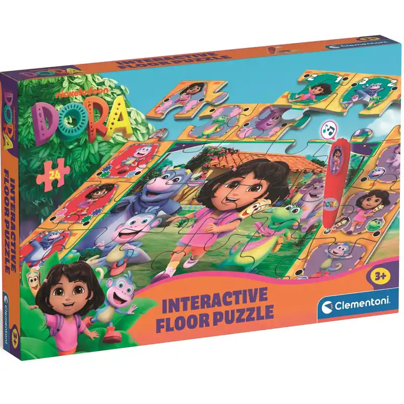 Dóra a felfedező interaktív 24db-os padló puzzle - Clementoni Rendeld meg most