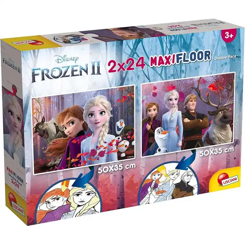 Jégvarázs 2 az 1-ben maxi 2x24db-os puzzle és színező 50x35cm - Lisciani Árcsökkenés