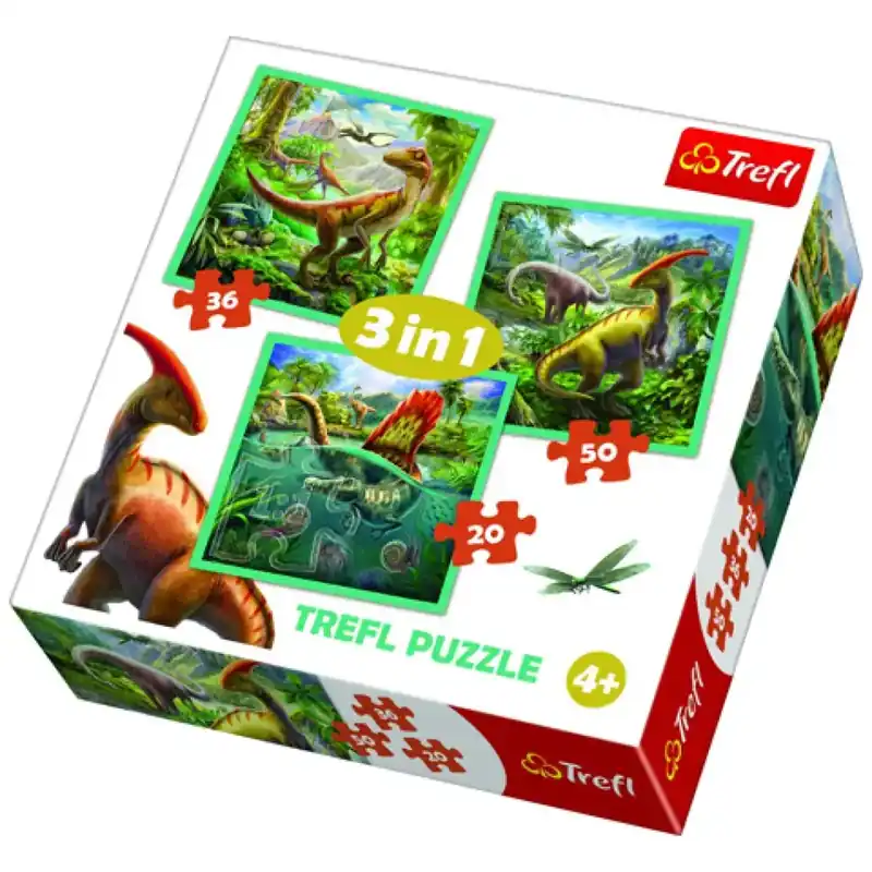 3 az 1-ben dinoszauruszos puzzle szett - Trefl Ajánlat