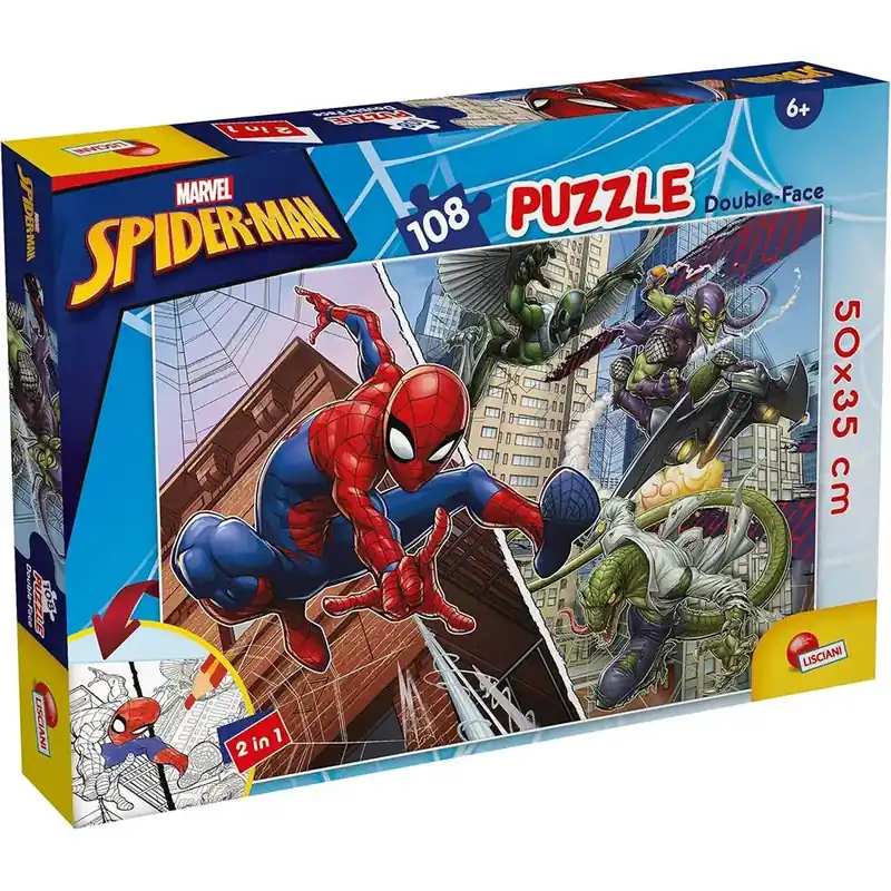 Pókember 2 az 1-ben 108db-os puzzle és színező 50x35cm - Lisciani Vásárlói kedvenc