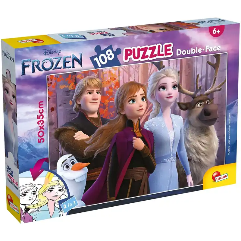 Újdonság Jégvarázs 2 2 az 1-ben 108db-os puzzle és színező 50x35cm - Lisciani