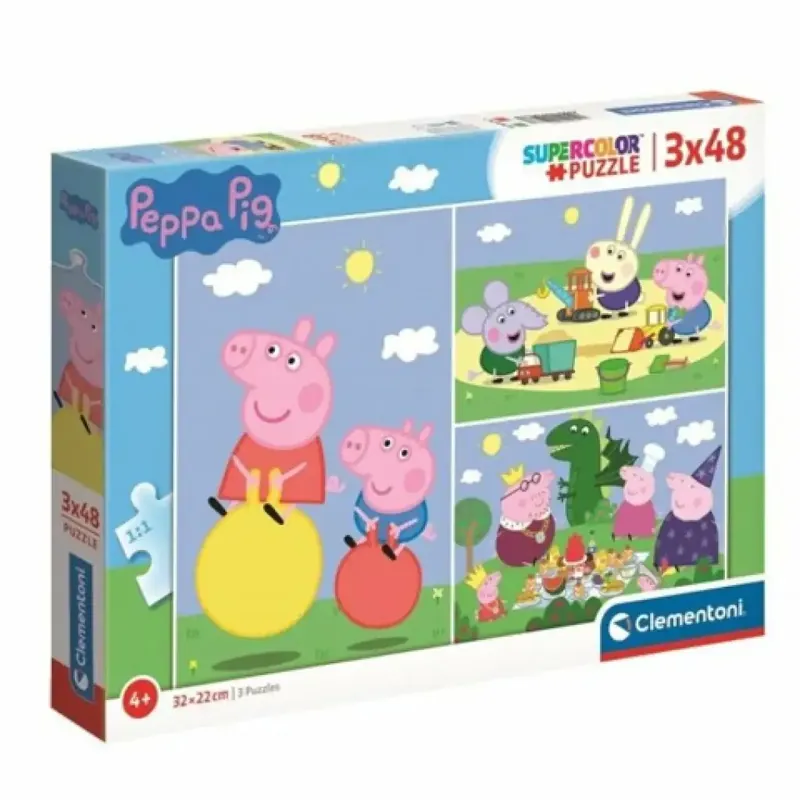 Kedvezményes ár Peppa malac 3x48db-os puzzle szett - Clementoni