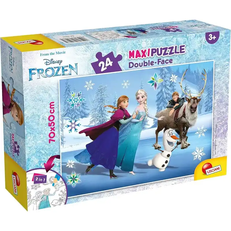 Akció Jégvarázs 2 az 1-ben maxi 24db-os puzzle és színező 70x50cm - Lisciani