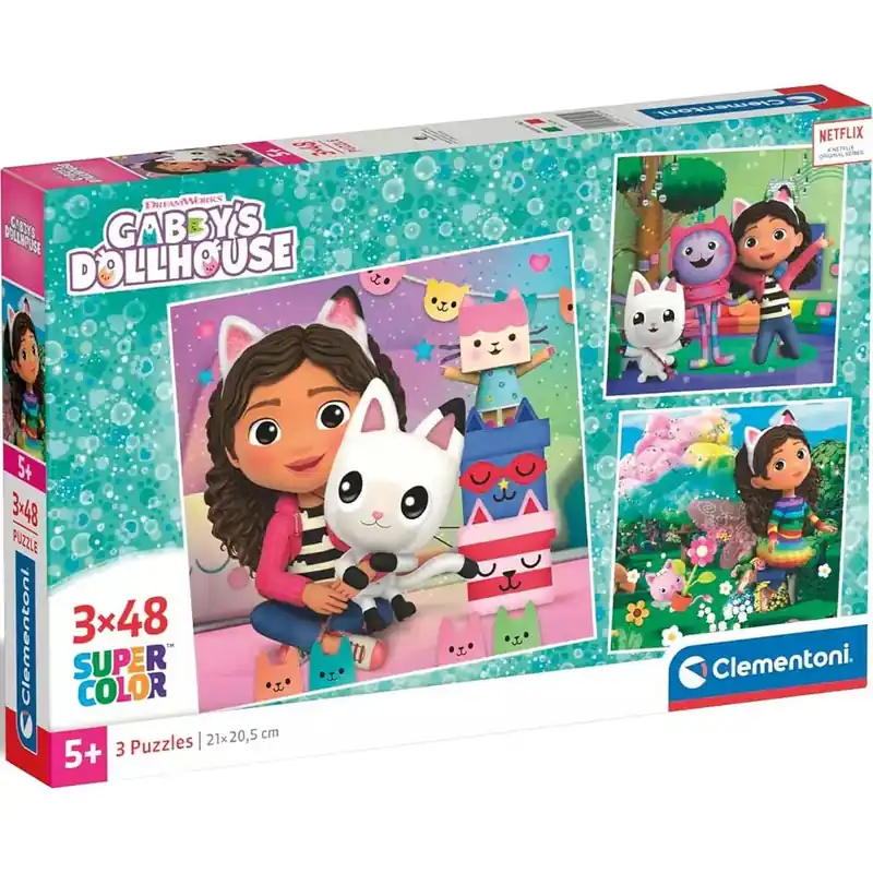 Gyors kiszállítás Gabi babaháza 3x48db-os Supercolor puzzle - Clementoni