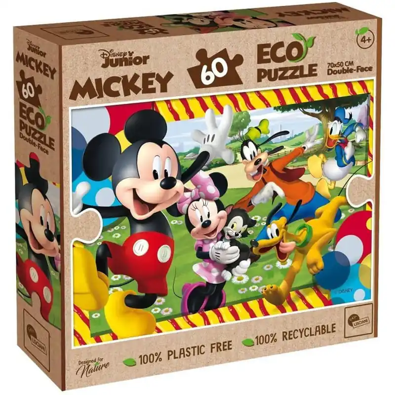 Mickey egér és barátai 2 az 1-ben 60db-os Eco puzzle és színező 70x50cm - Lisciani Csak ma