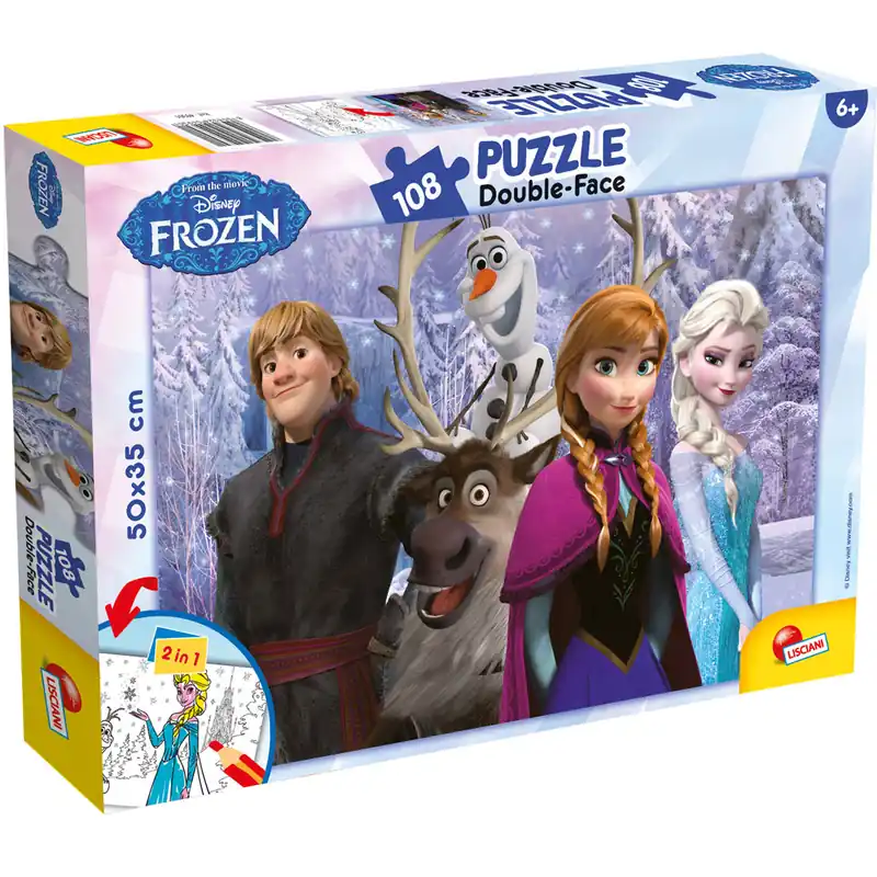 Jégvarázs – A barátság ereje 2 az 1-ben 108db-os puzzle és színező 50x35cm - Lisciani Csak ma