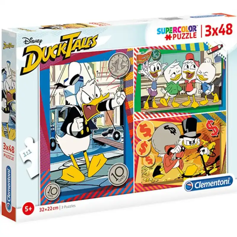 Exkluzív ajánlat Kacsamesék Supercolor 3 az 1-ben puzzle 3x48db-os - Clementoni