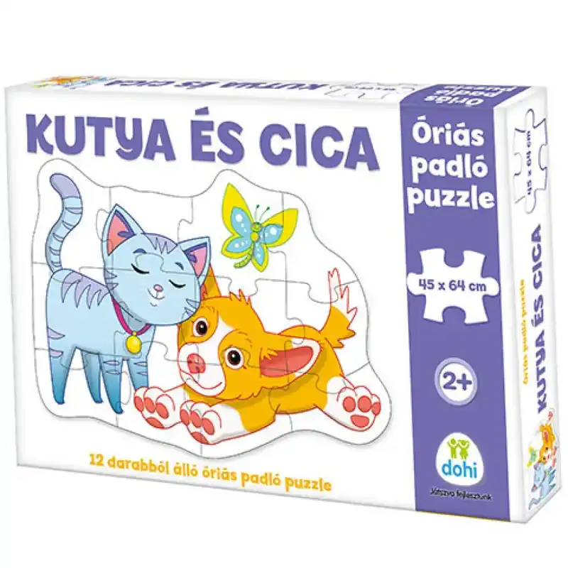 Kutya és cica óriás padló puzzle 12db-os Outlet