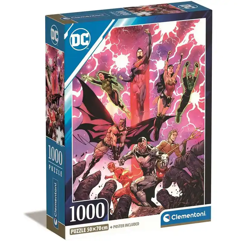 DC Comics Az igazság ligája képregény 1000db-os Compact puzzle 50x70cm - Clementoni Kiárusítás