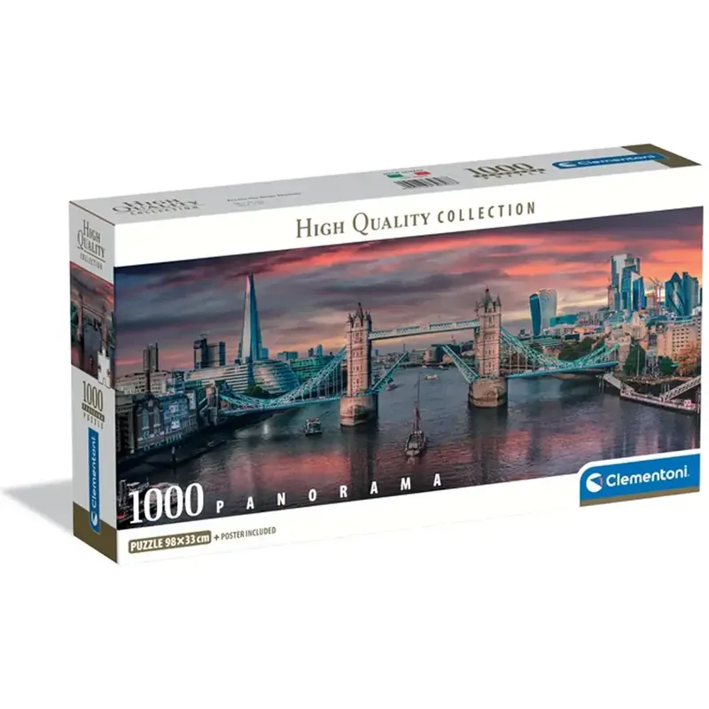 Naplemente a Temzén HQC 1000 db-os panoráma puzzle poszterrel - Clementoni Gyors kiszállítás