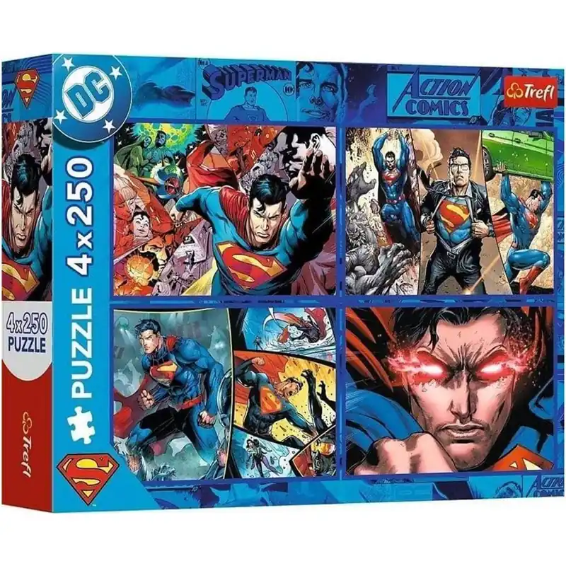 DC A bátor Superman 4x250db-os puzzle - Trefl Biztonságos fizetés