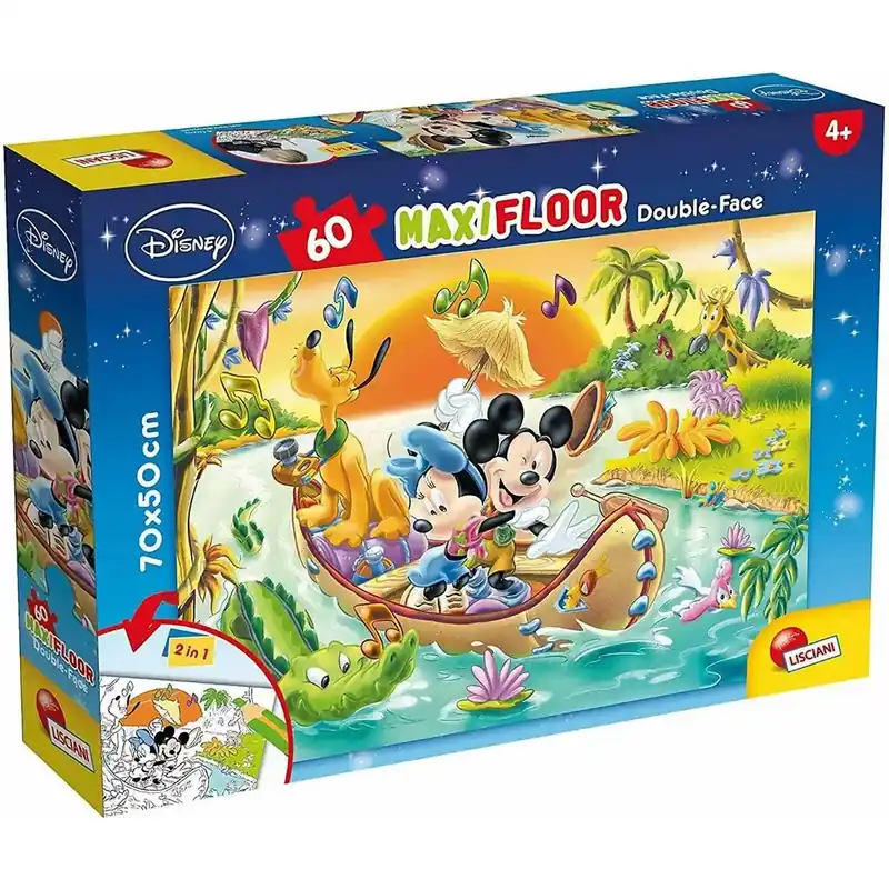 Mickey egér 2 az 1-ben 60db-os maxi puzzle és színező 70x50cm - Lisciani Kihagyhatatlan ajánlat