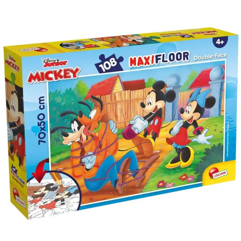 Mickey és barátai 2 az 1-ben 108db-os puzzle és színező 70x50cm - Lisciani Kedvezmény
