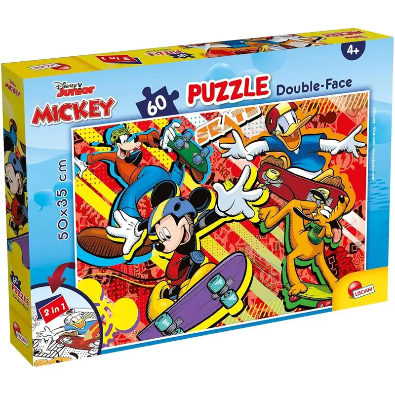 Mickey egér 2 az 1-ben 60db-os puzzle és színező 50x35cm - Lisciani Outlet