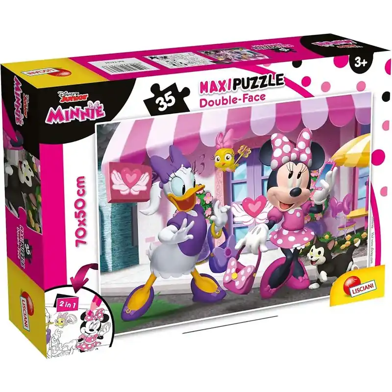 Minnie egér 2 az 1-ben 35db-os maxi puzzle és színező 70x50cm - Lisciani Ne maradj le