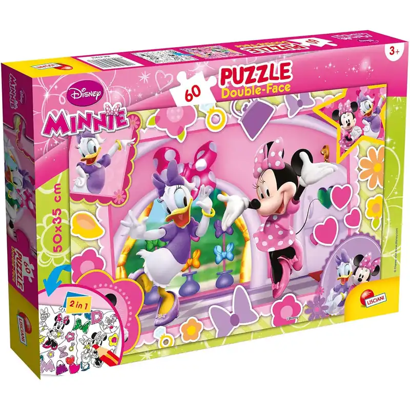 Biztonságos vásárlás Minnie egér 2 az 1-ben 60db-os puzzle és színező 50x35cm - Lisciani