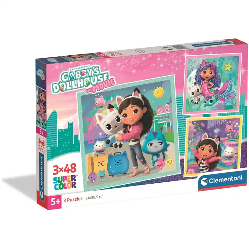Olcsó Gabi babaháza 3x48db-os Super Color puzzle - Clementoni