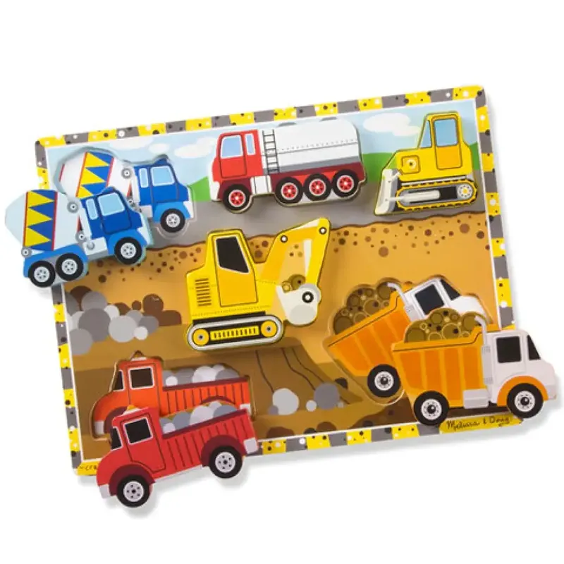Munkagépes vastag fa formapuzzle 6 elemmel - Melissa Doug Olcsóbb
