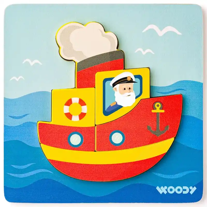 Árengedmény Fa hajós 5db-os baba puzzle - Woodyland