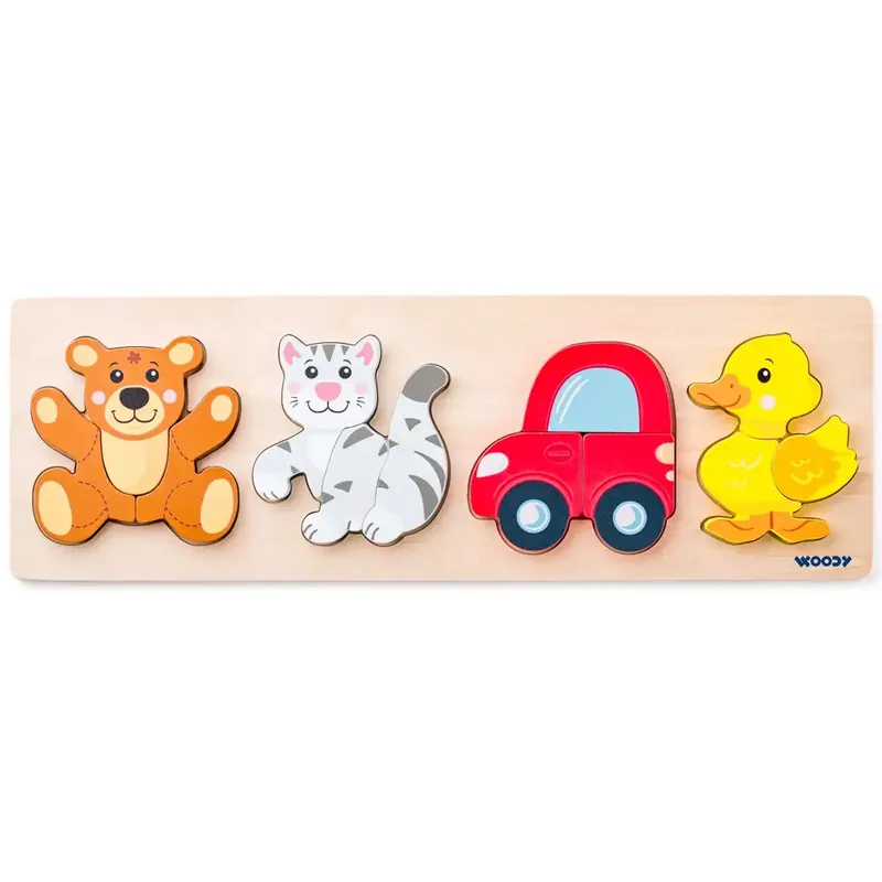 Újdonság Fa 4db-os baba puzzle - Woodyland